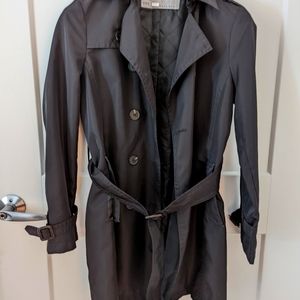 Zara Basic Black Trench Coat Size XS